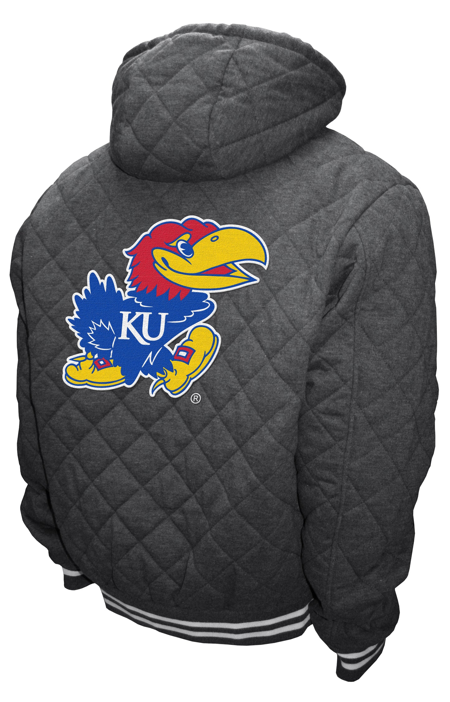 Kansas Jayhawks Franchise Club Diamond Quilted Full-Zip Hoodie Jacket - Gray