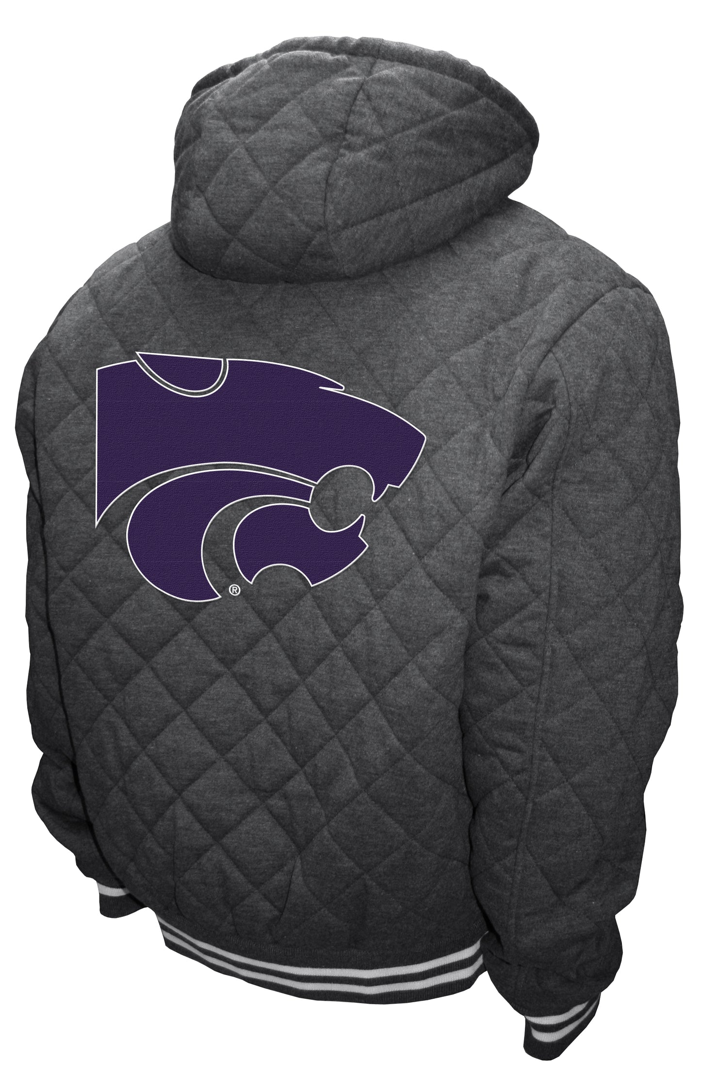 Kansas State Wildcats Franchise Club Diamond Quilted Full-Zip Hoodie Jacket - Gray