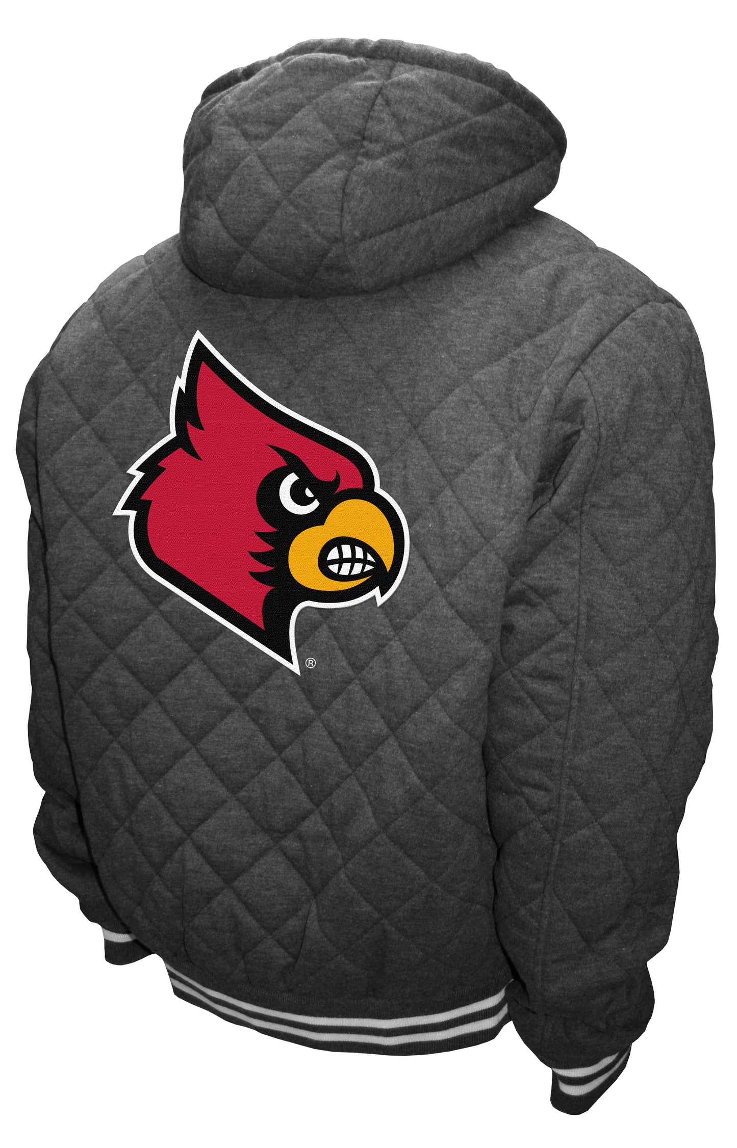 Louisville Cardinals Franchise Club Diamond Quilted Full-Zip Hoodie Jacket - Gray