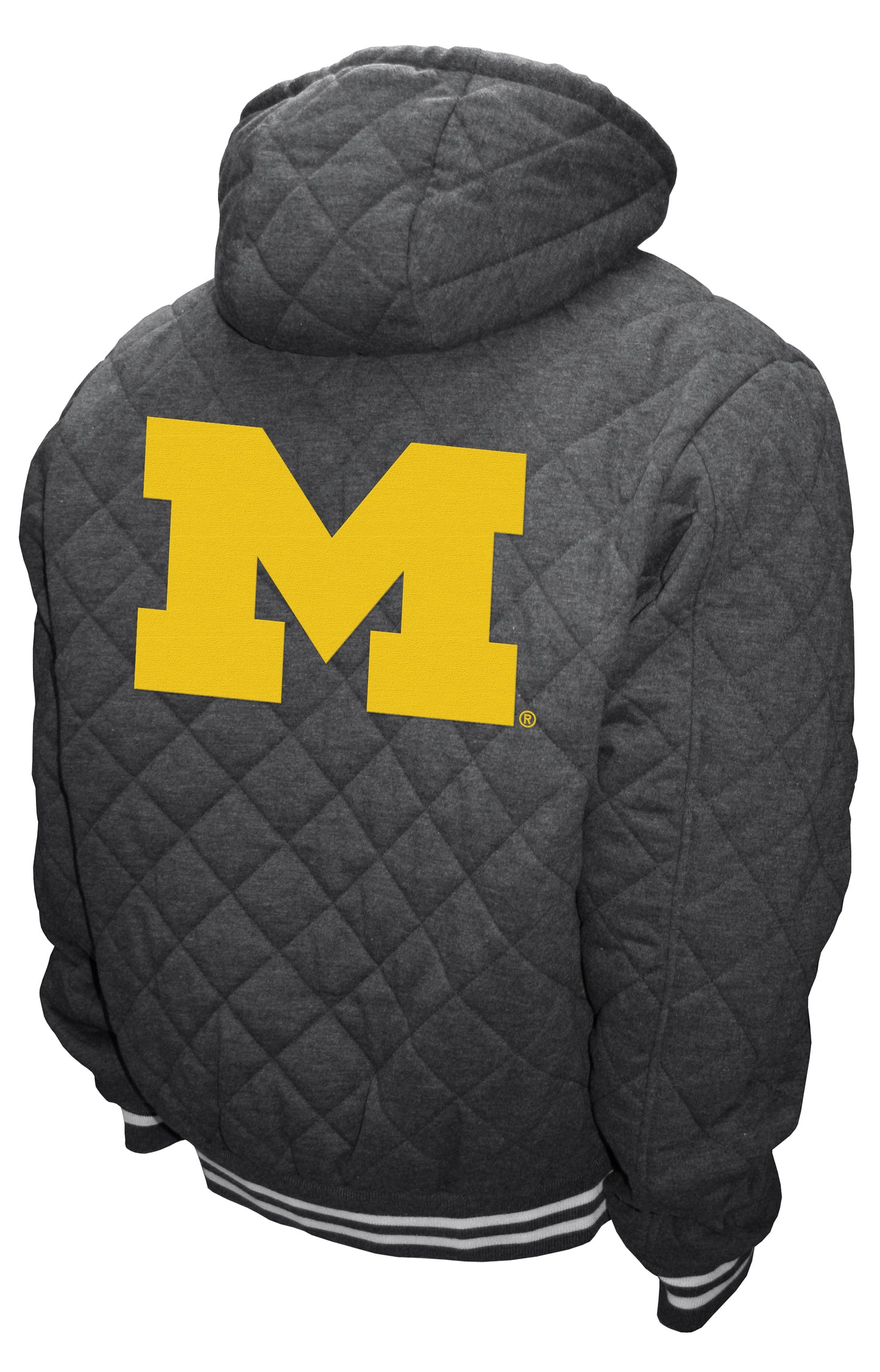 Michigan Wolverines Franchise Club Diamond Quilted Full-Zip Hoodie Jacket - Gray