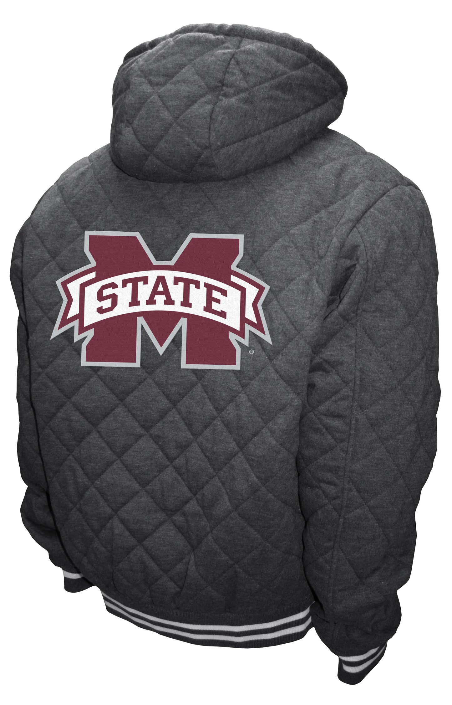Mississippi State Bulldogs Franchise Club Diamond Quilted Full-Zip Hoodie Jacket - Gray