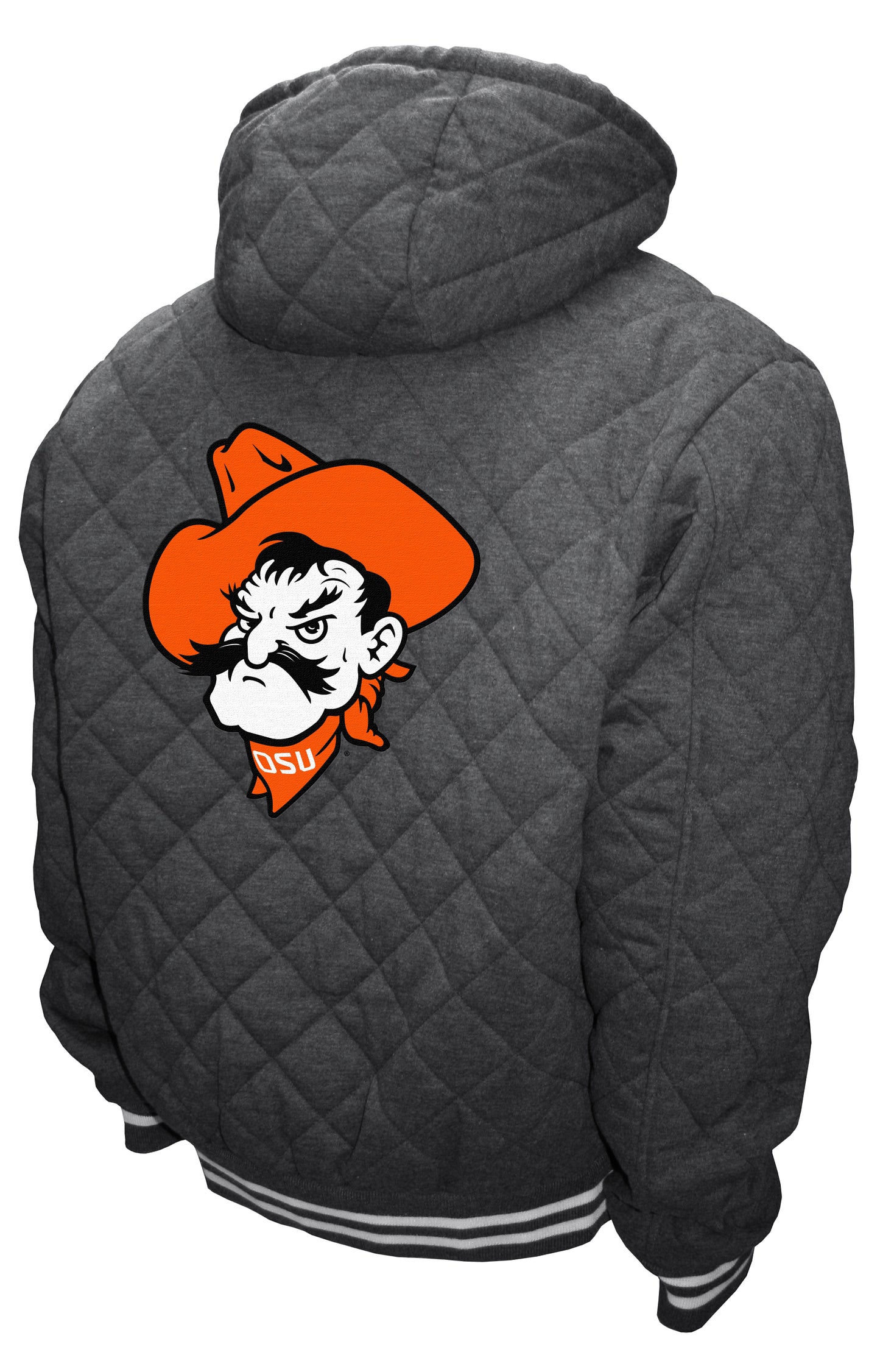Oklahoma State Cowboys Franchise Club Diamond Quilted Full-Zip Hoodie Jacket - Gray