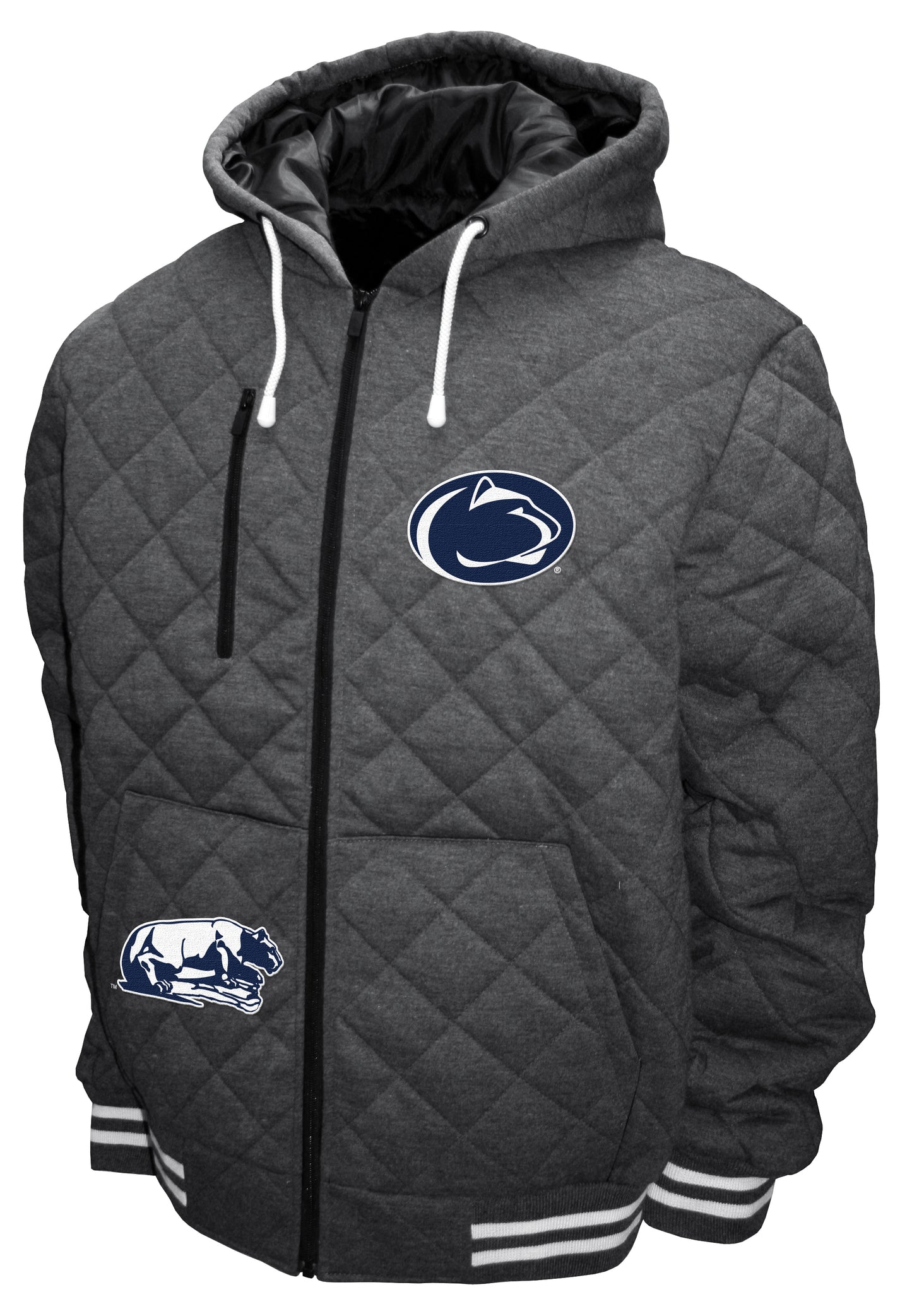 Penn State Nittany Lions Franchise Club Diamond Quilted Full-Zip Hoodie Jacket - Gray