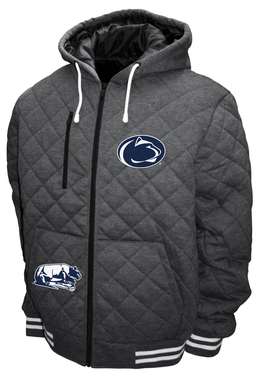 Penn State Nittany Lions Franchise Club Diamond Quilted Full-Zip Hoodie Jacket - Gray