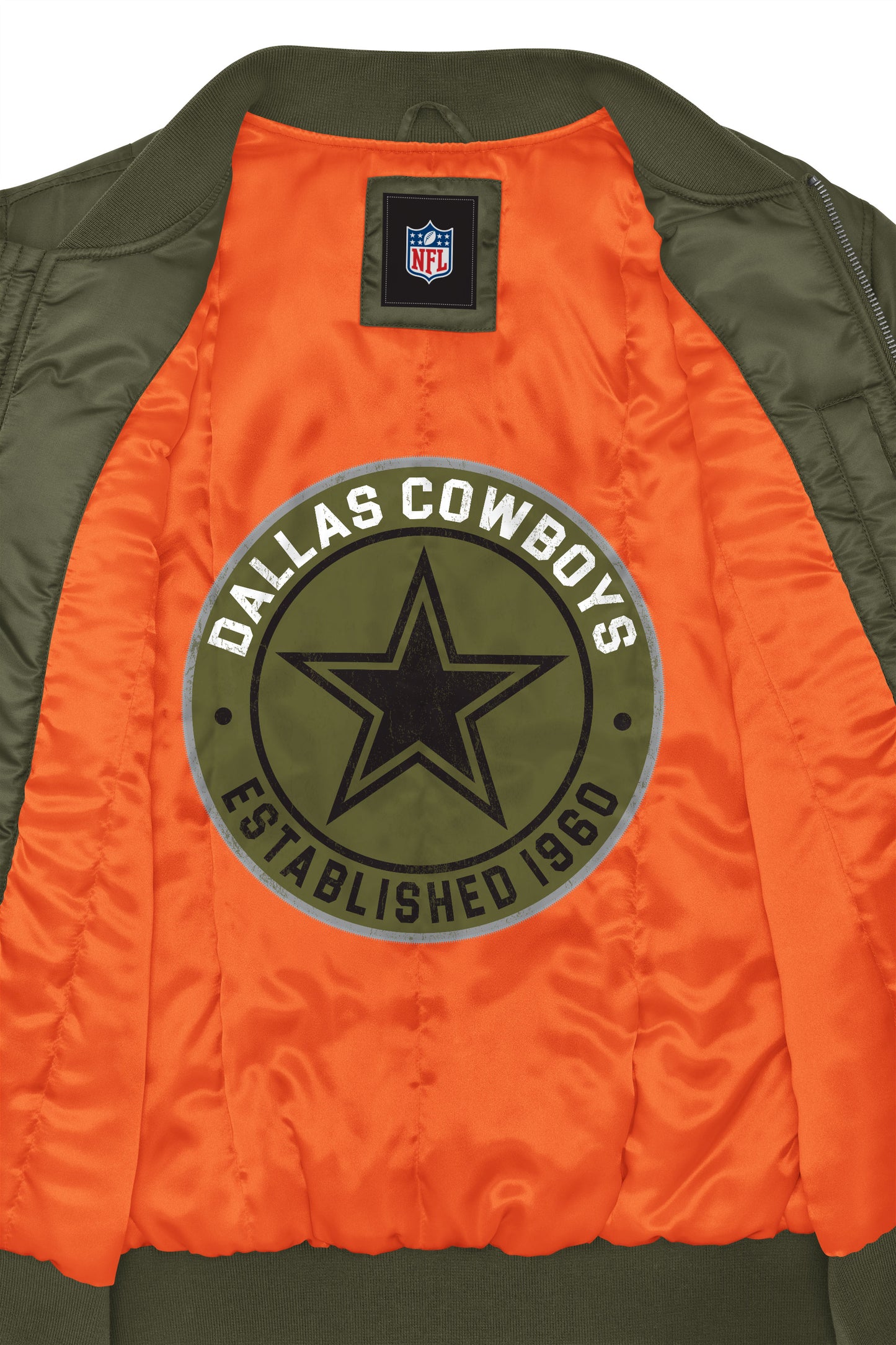Dallas Cowboys G-III Runway Aviator Bomber Jacket-Olive