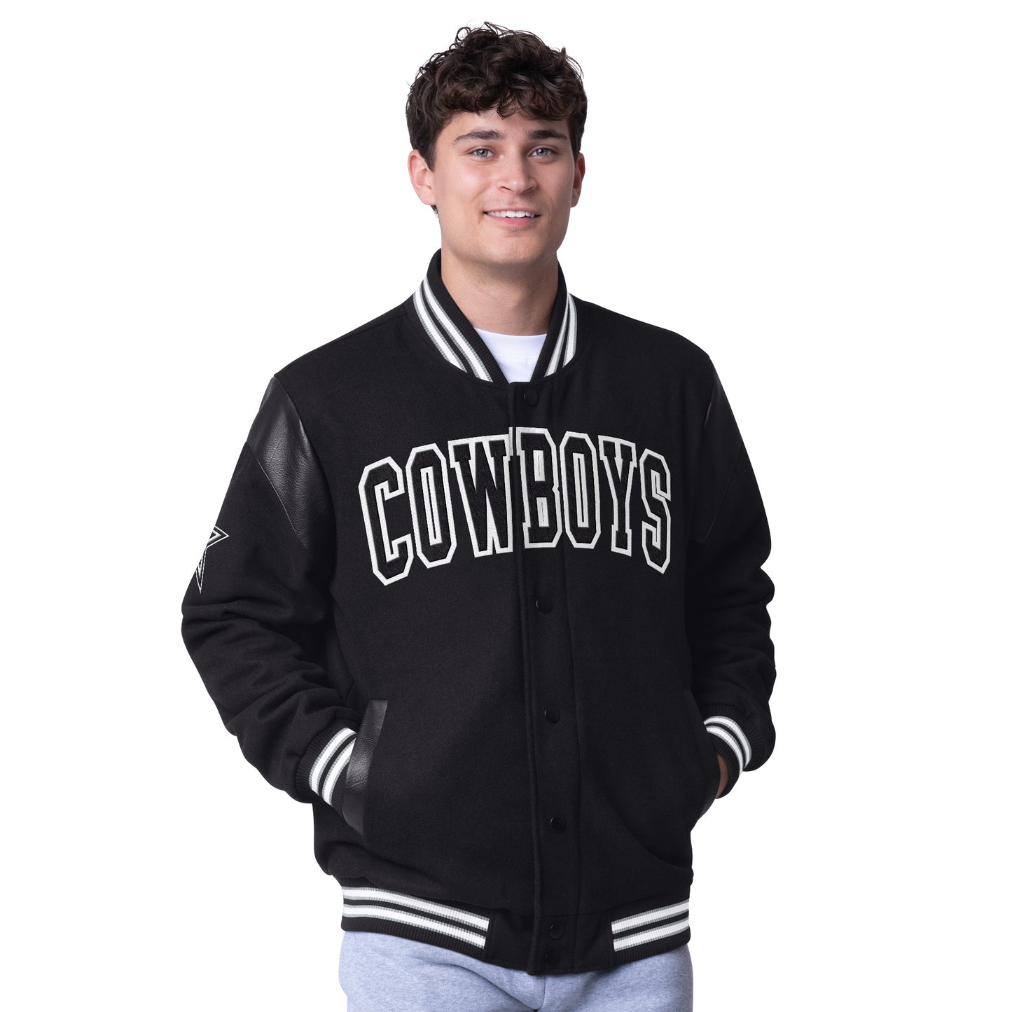 Dallas Cowboys G-III Sports  Clutch Hitter Wool Full-Snap Varsity Jacket - Black