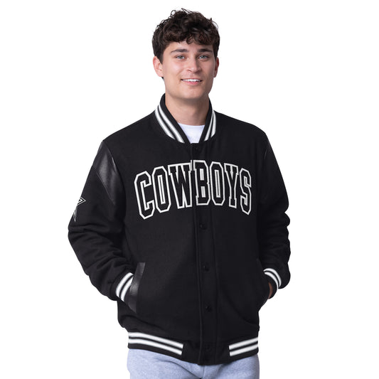 Dallas Cowboys G-III Sports  Clutch Hitter Wool Full-Snap Varsity Jacket - Black