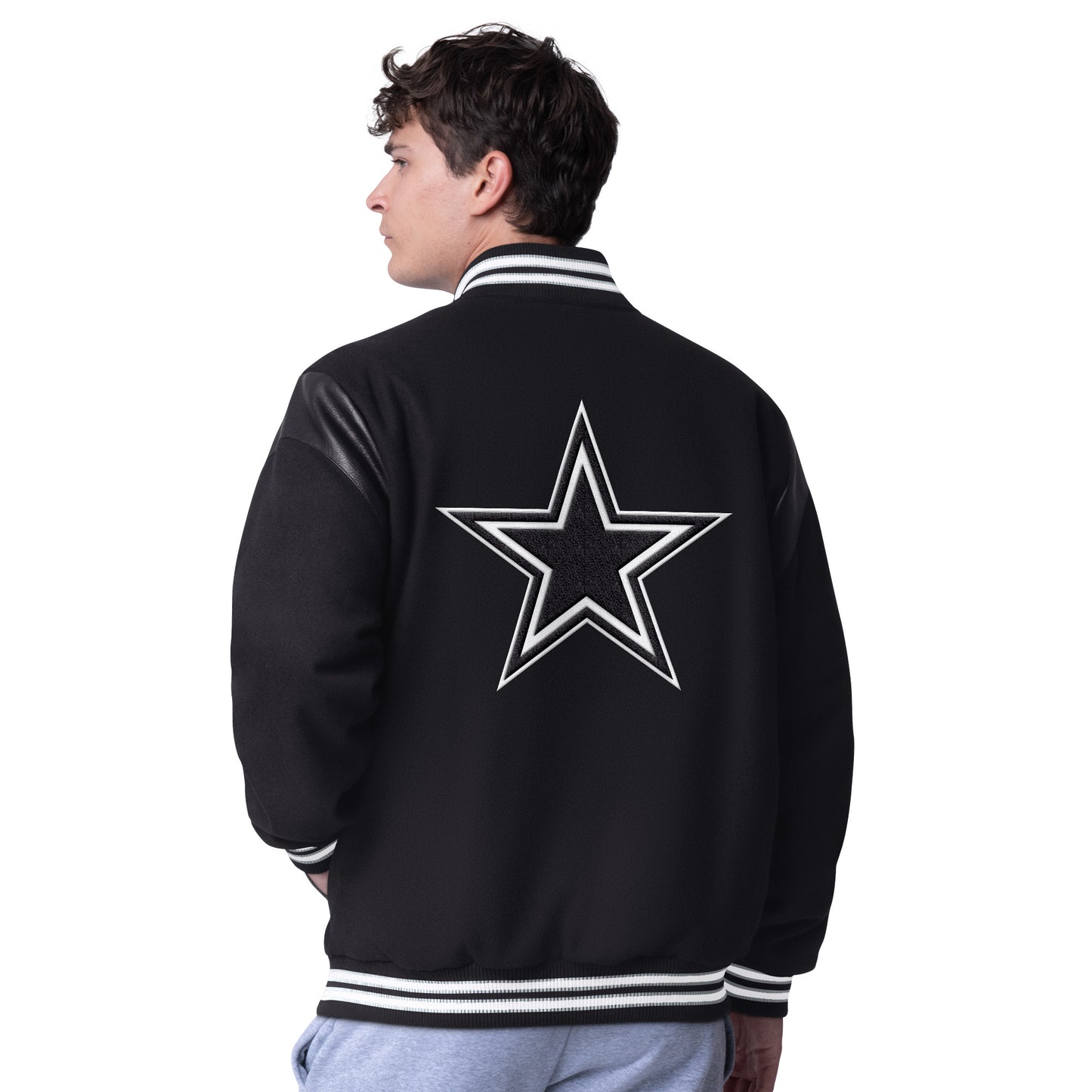 Dallas Cowboys G-III Sports  Clutch Hitter Wool Full-Snap Varsity Jacket - Black