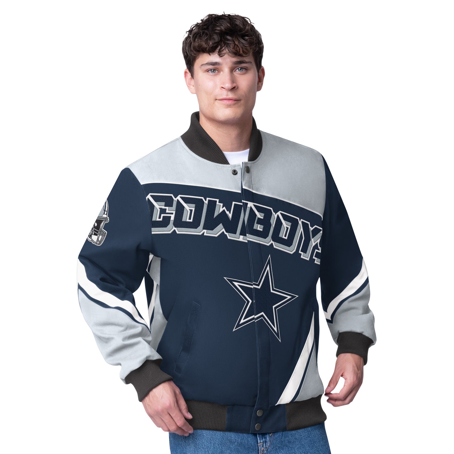 Dallas Cowboys Maximum Racing Twill Men's Jacket By G-III - Navy
