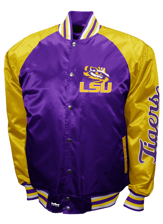 LSU Tigers Franchise Club Game Satin Full-Snap Jacket