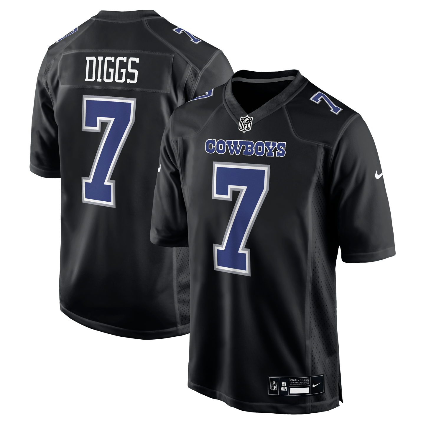 Dallas Cowboys Nike #7 Trevon Diggs Men's Carbon Black Game Jersey