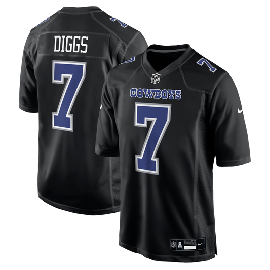 Dallas Cowboys Nike #7 Trevon Diggs Men's Carbon Black Game Jersey