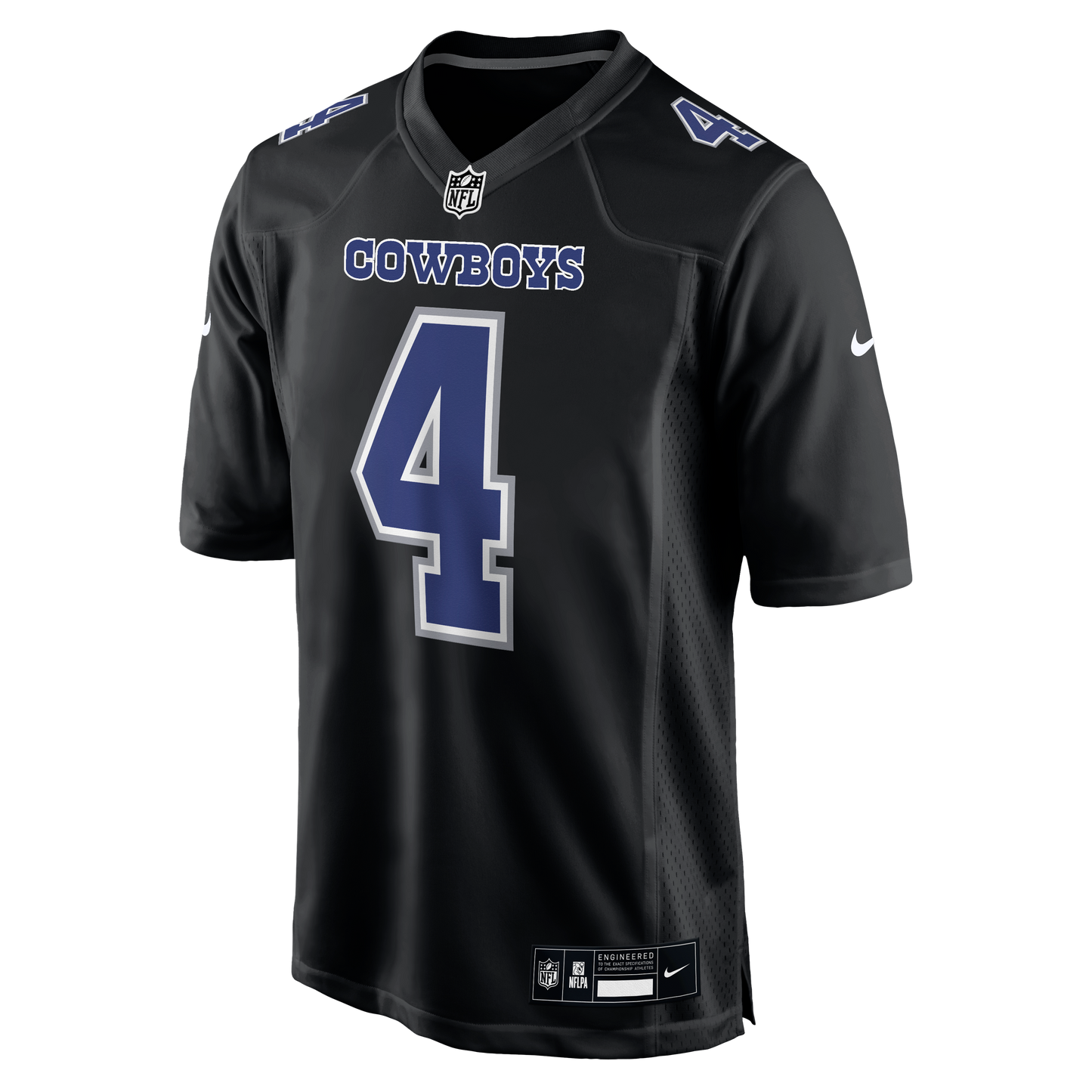 Dallas Cowboys Nike #4 Dak Prescott Men's Carbon Black Game Jersey