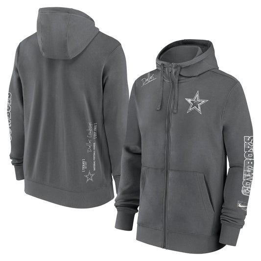 Dallas Cowboys Nike Performance Multi Statement Full-Zip Hoodie - Charcoal