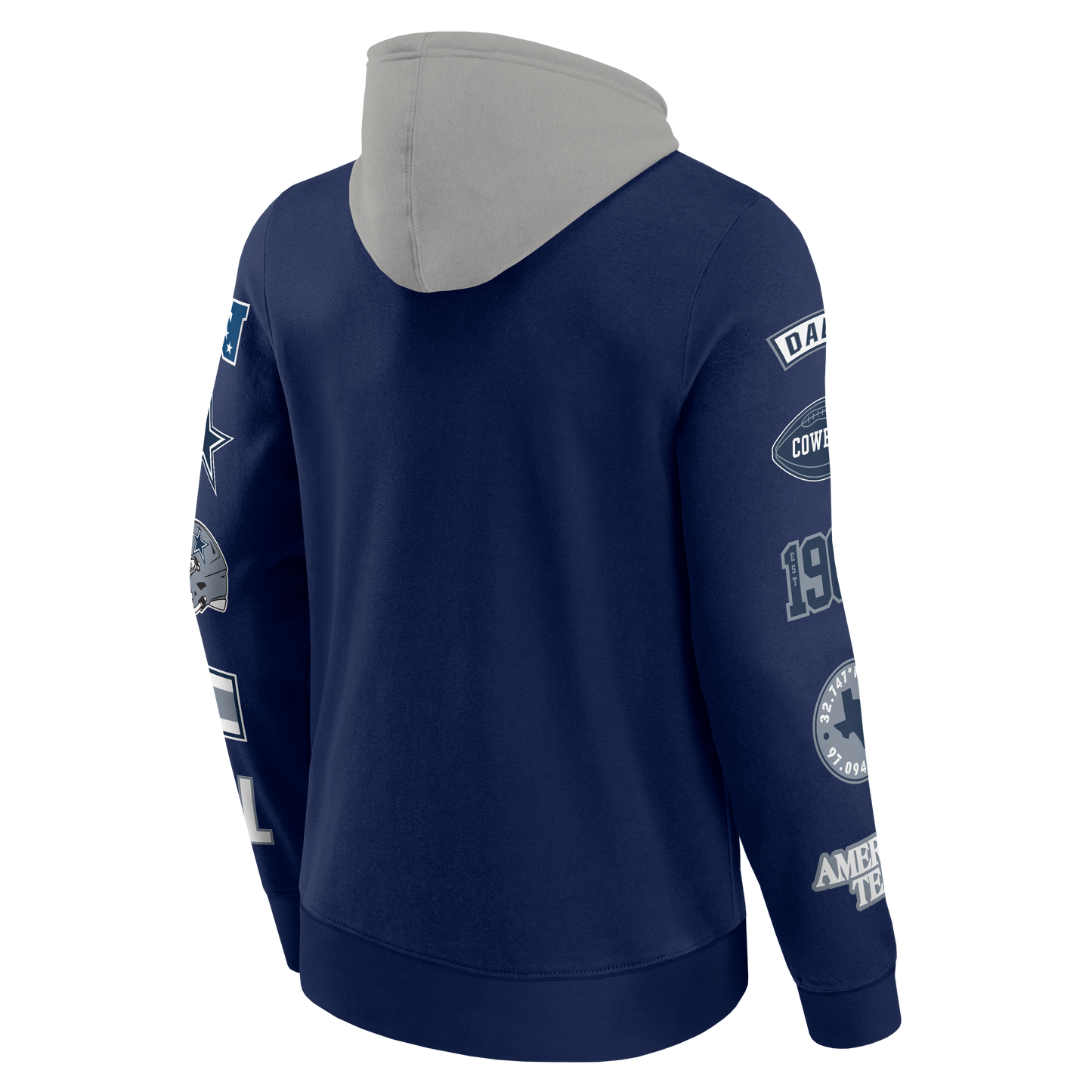 Dallas Cowboys Fanatics Patched Out Pullover Hoodie - Navy/Silver