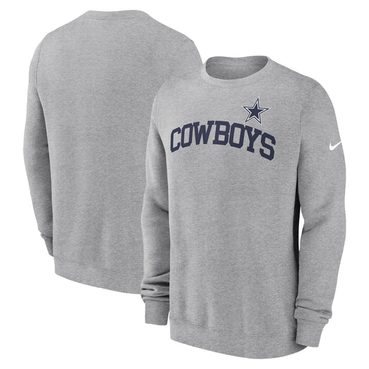 Dallas Cowboys Nike Club Pullover Sweatshirt - Heather Gray