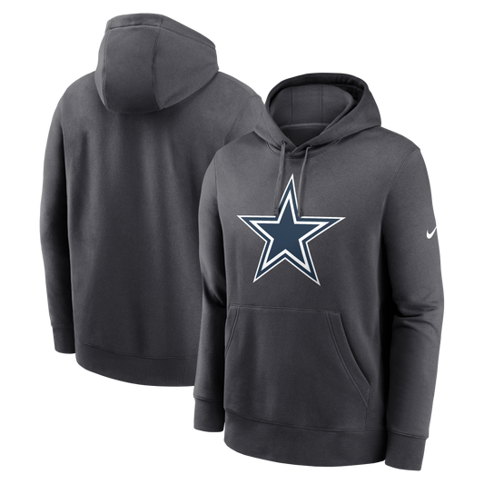 Dallas Cowboys Nike Fan Gear Club Logo Pullover Hoodie - Charcoal
