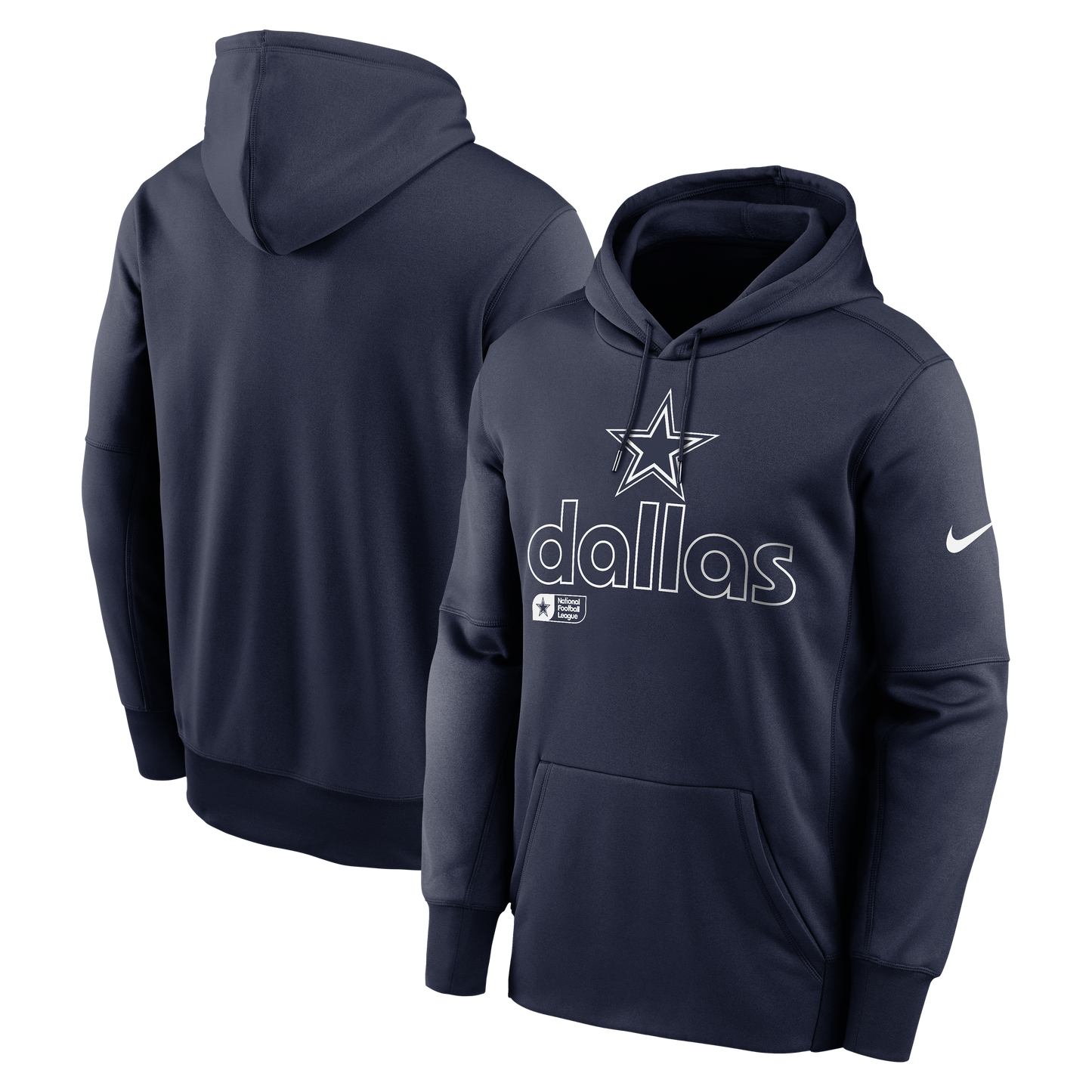 Dallas Cowboys Nike Therma Pullover Hoodie - Navy