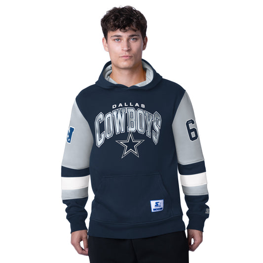 Dallas Cowboys Starter End Zone Pull Over Hoodie - Navy