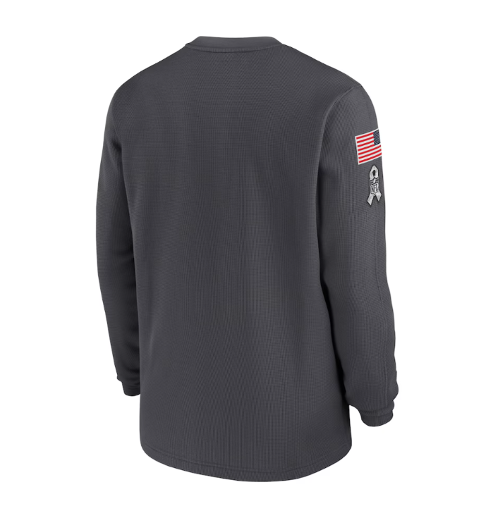 Dallas Cowboys Nike Salute To Service Brushed Waffle Heavy Long Sleeve Shirt - Anthracite