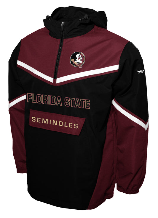 Florida State Seminoles Franchise Club Action Anorak Quarter-Zip Pullover Jacket - Black