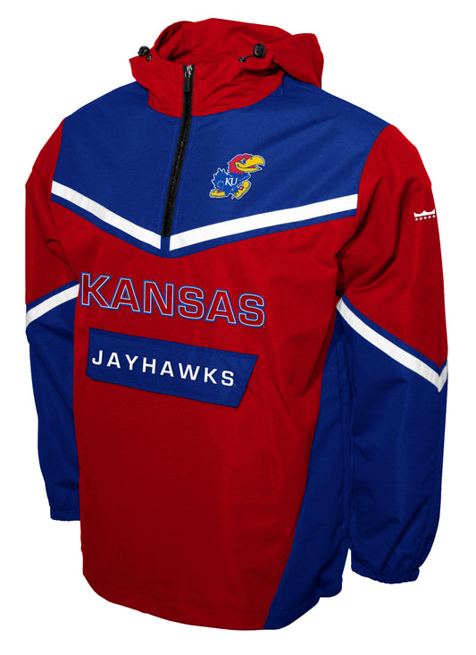 Kansas Jayhawks Franchise Club Action Anorak Quarter-Zip Pullover Jacket - Red