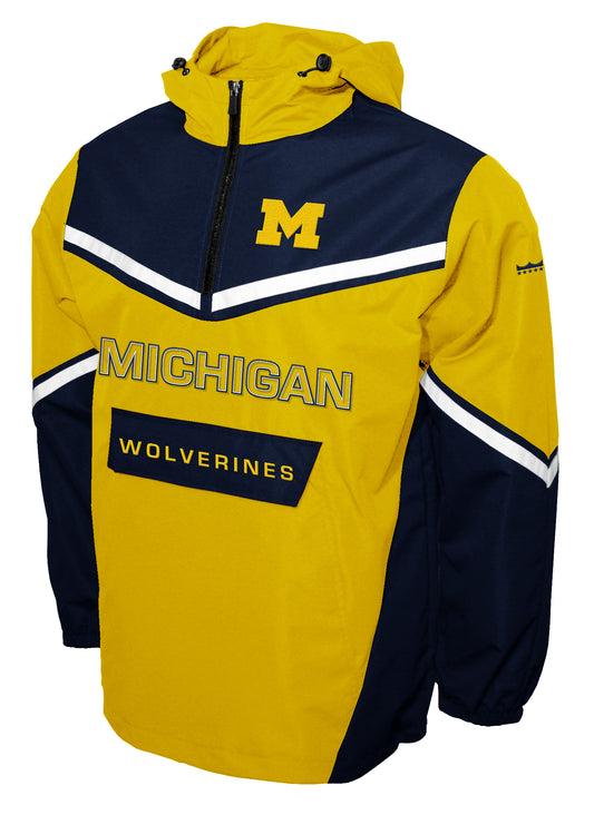 Michigan Wolverines Franchise Club Action Anorak Quarter-Zip Pullover Jacket - Yellow