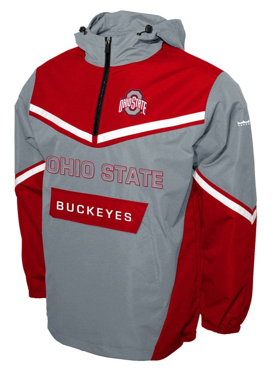 Ohio State Buckeyes Franchise Club Action Anorak Quarter-Zip Pullover Jacket - Gray