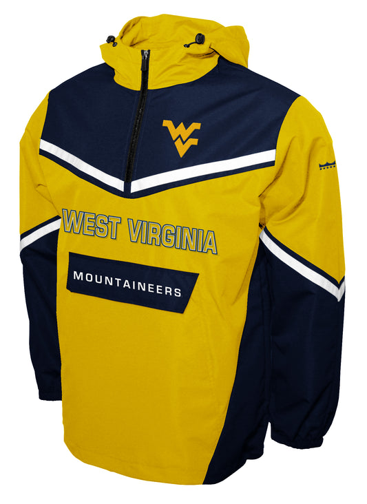 West Virginia Mountaineers Franchise Club Action Anorak Quarter-Zip Pullover Jacket - Yellow