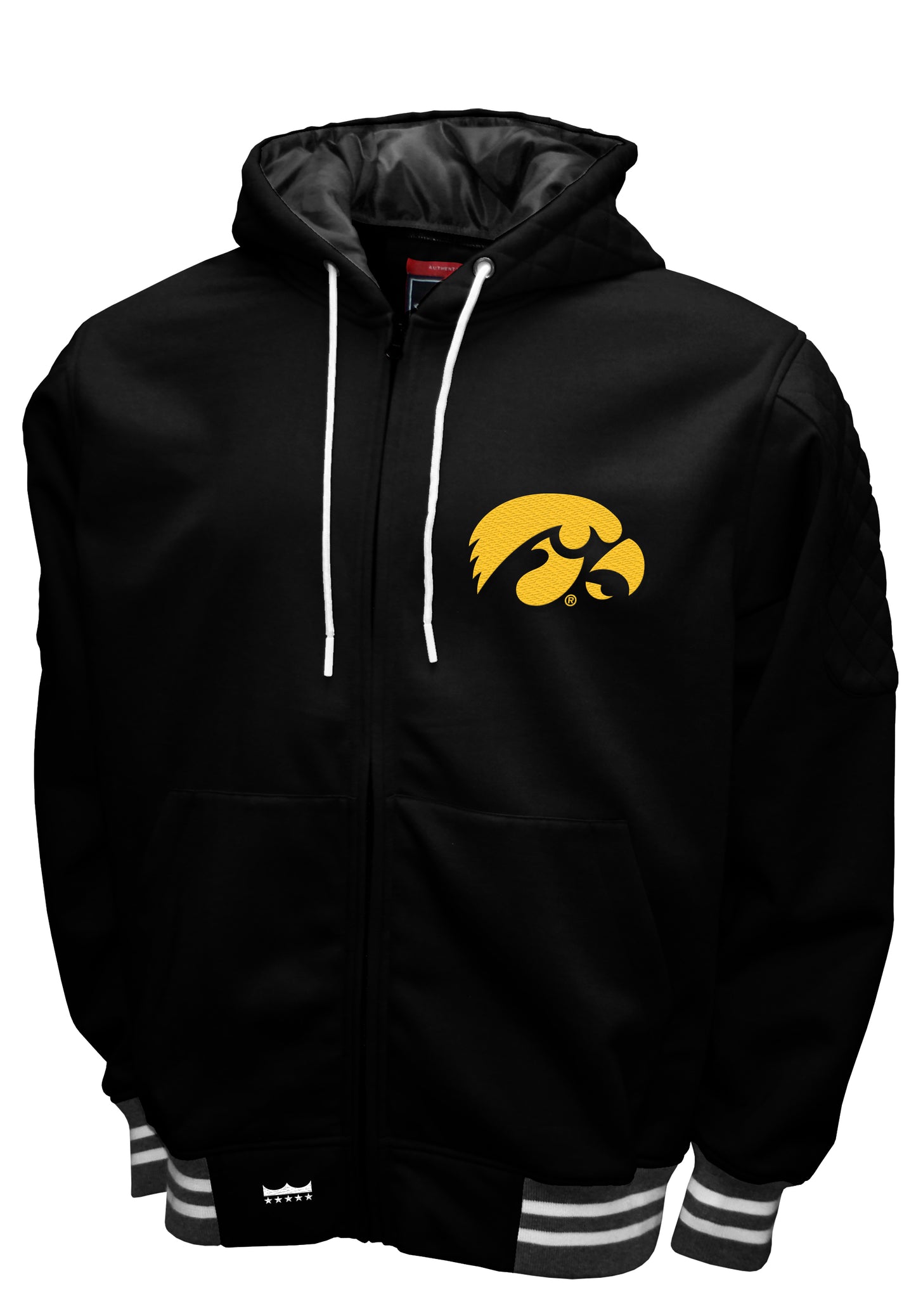 Iowa Hawkeyes Franchise Club Grind Hooded Full Zip Jacket - Black