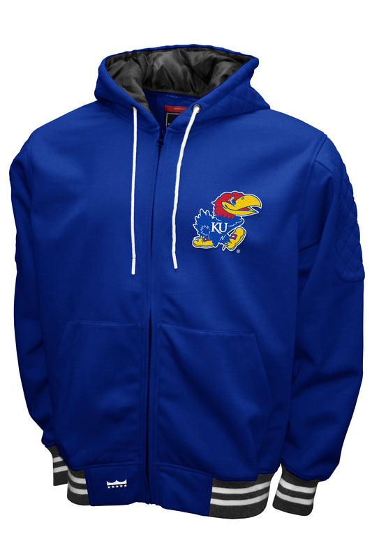 Kansas Jayhawks Franchise Club Grind Full Zip Hooded Jacket - Blue