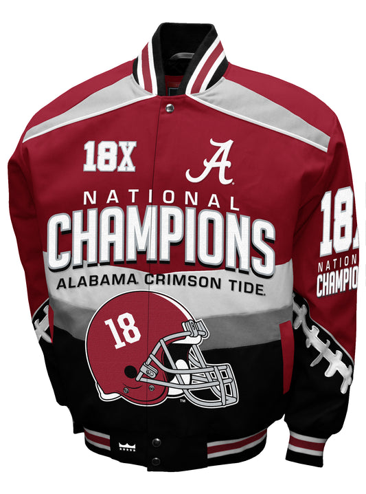 Alabama Crimson Tide Franchise Club 18-Time Commemorative Twill Full-Snap Jacket - Crimson