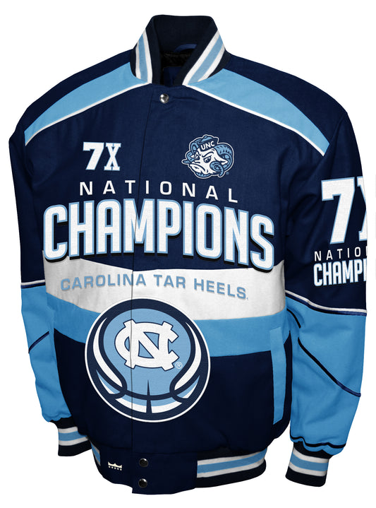 University Of North Carolina Tar Heels  Franchise Club 7-Time Commemorative Twill Full-Snap Jacket - Blue