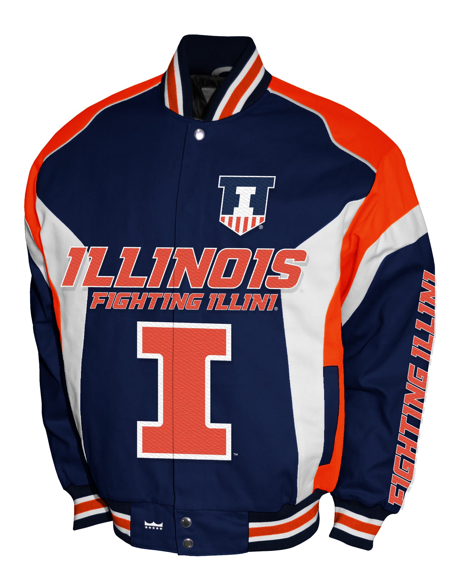 Illinois Fighting Illini Franchise Club Driven Twill Jacket - Navy