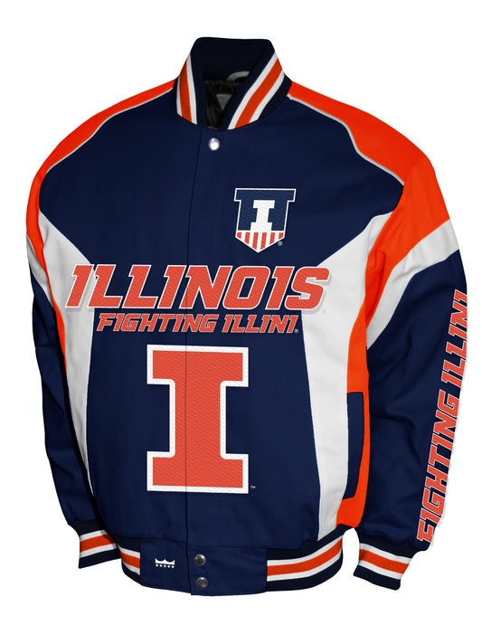 Illinois Fighting Illini Franchise Club Driven Twill Jacket - Navy