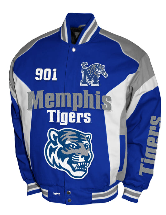 Memphis Tigers Franchise Club Driven Twill Jacket - Blue