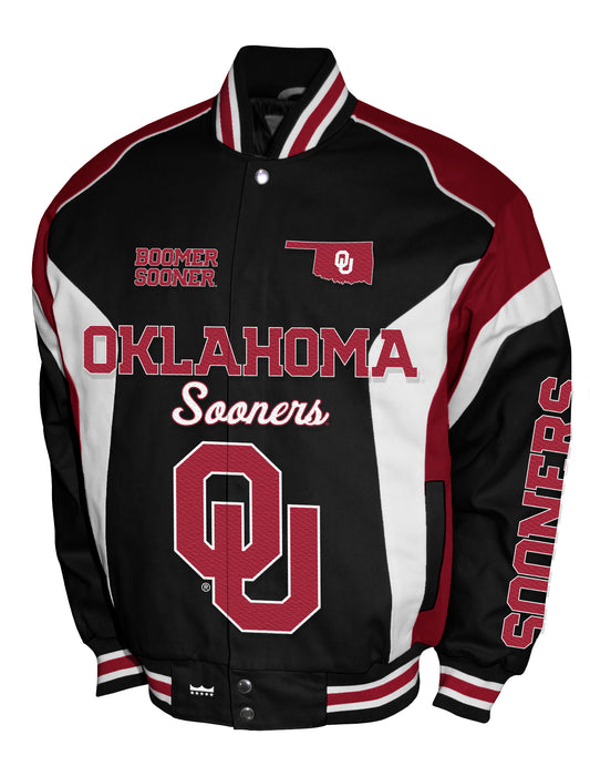 Oklahoma Sooners Franchise Club Driven Twill Jacket - Black