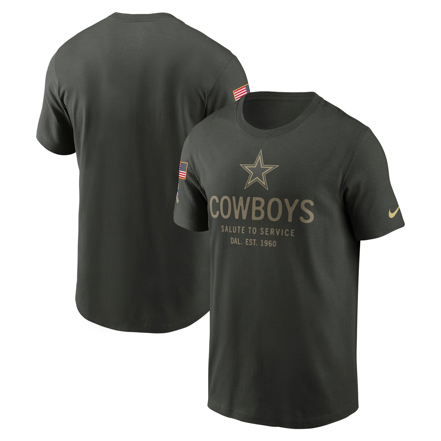 Dallas Cowboys Nike 205 Salute To Service Legend Performance T-Shirt- Forest Green