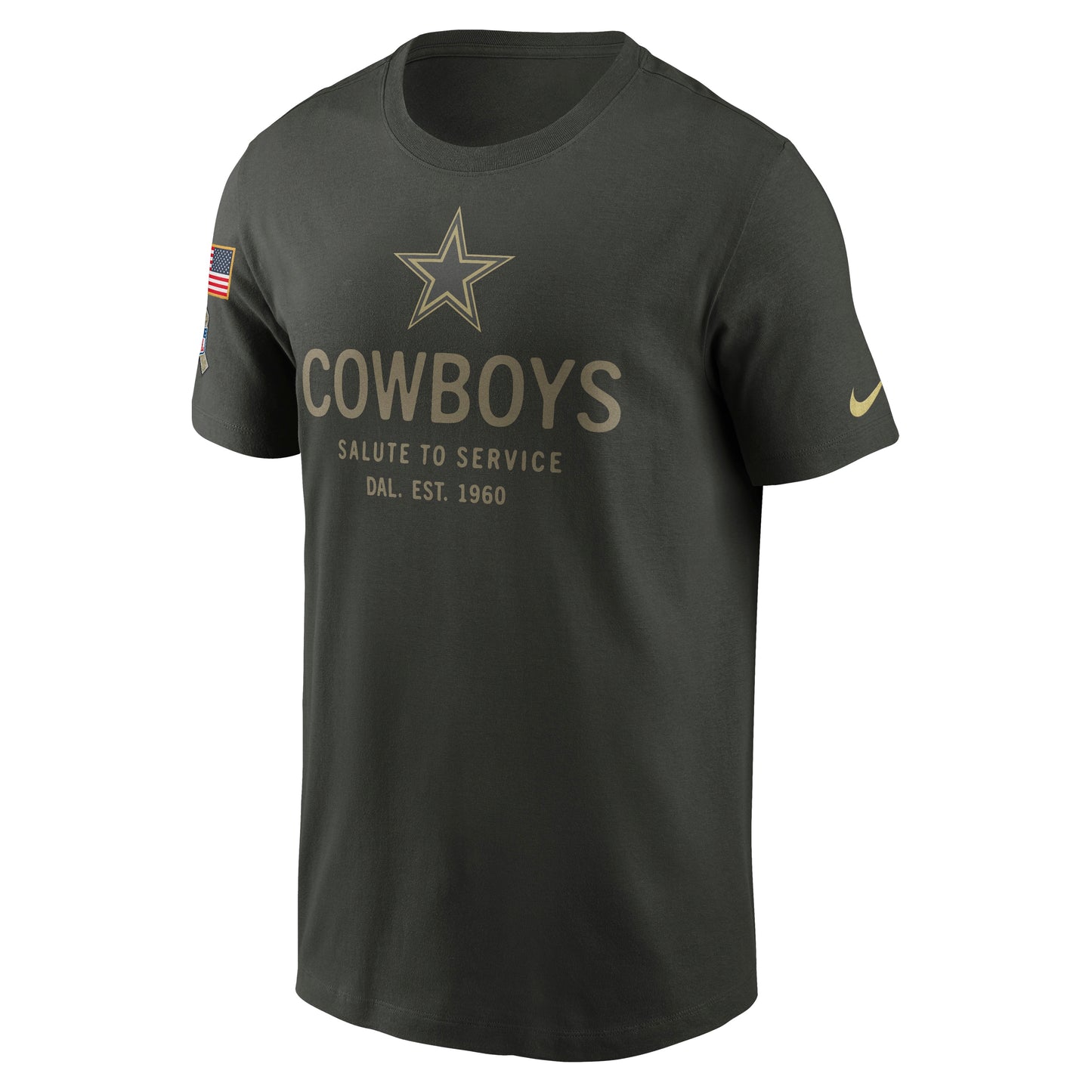 Dallas Cowboys Nike 205 Salute To Service Legend Performance T-Shirt- Forest Green