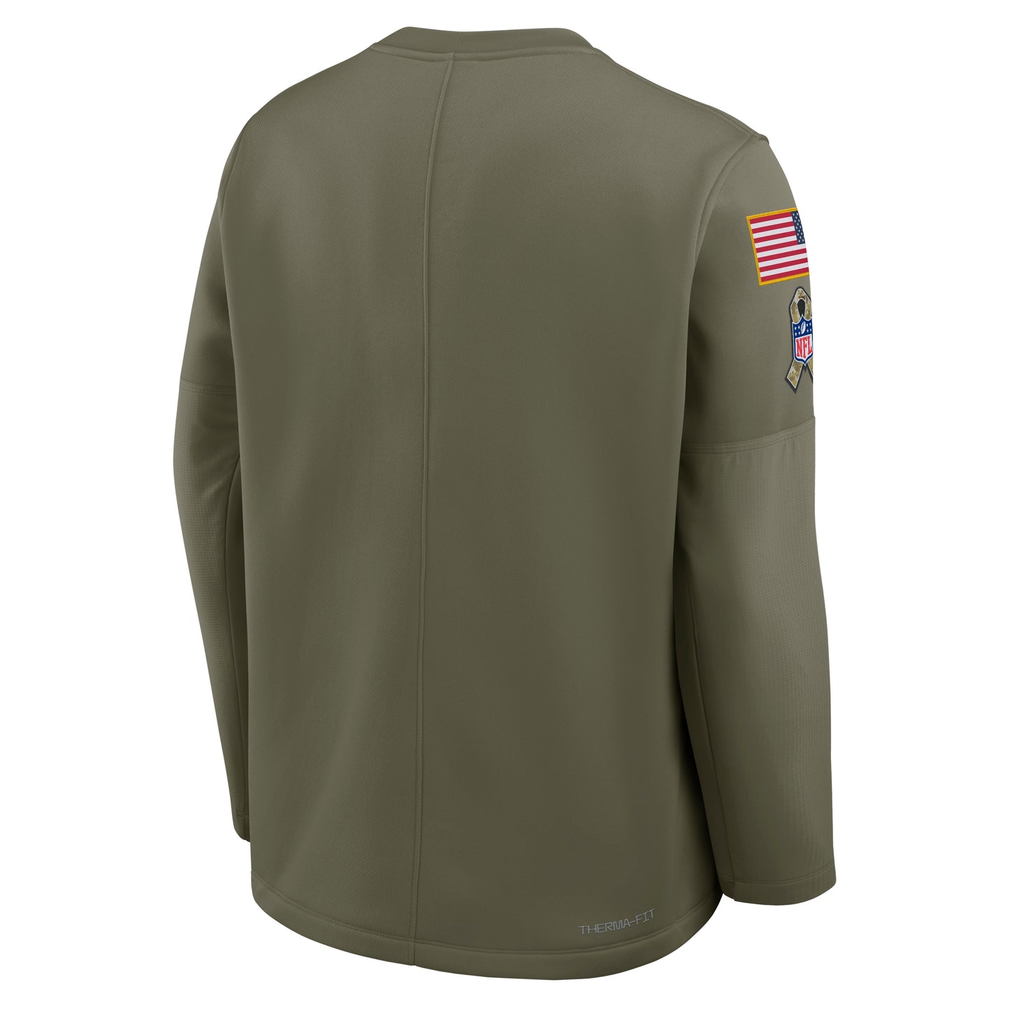 Dallas Cowboys Nike 2025 Salute to Service Sideline Coaches Therma-FIT Long Sleeve Shirt - Olive