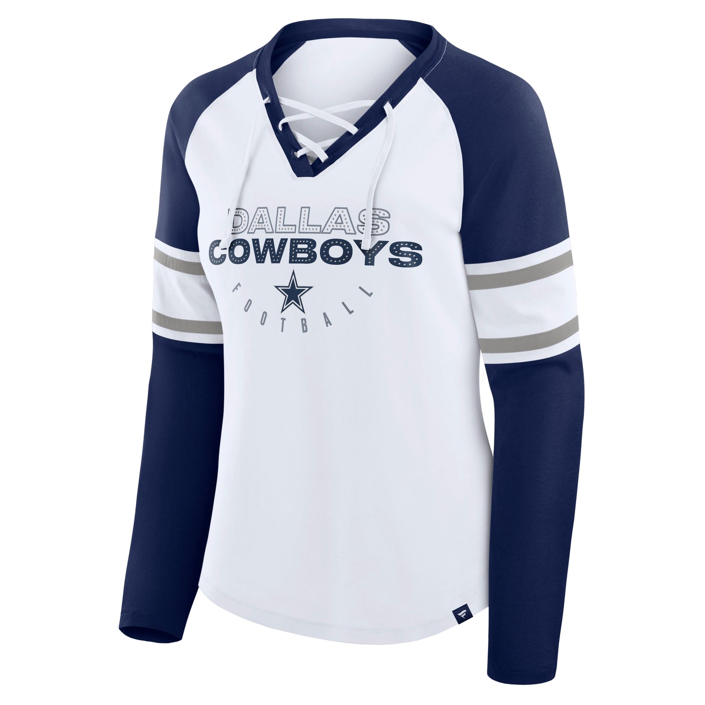 Dallas Cowboys Fanatics Women's Bling Blitz Long Sleeve Shirt- White