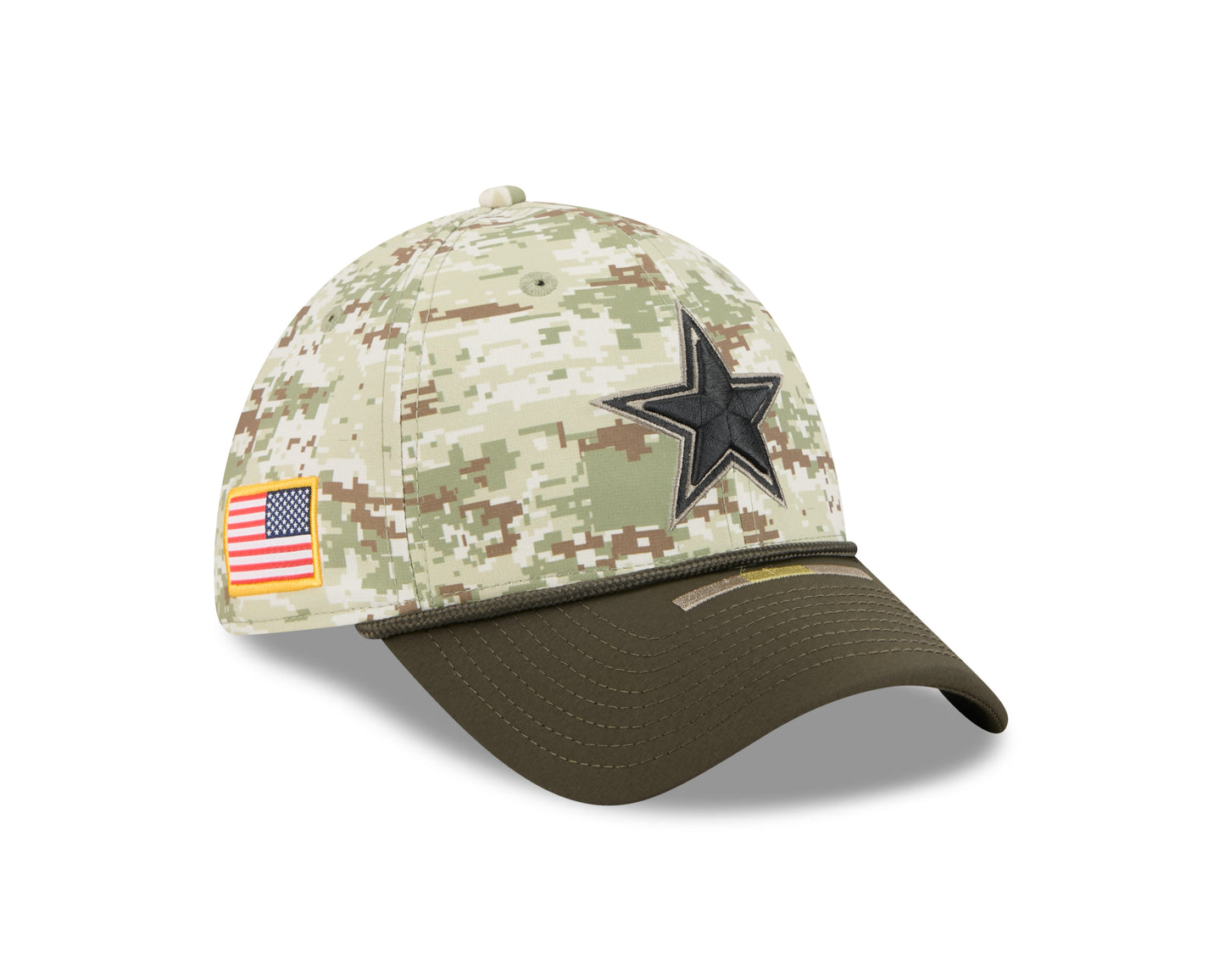 Dallas Cowboys New Era 2025 Digital Camo Salute To Service 39THIRTY Flex Hat