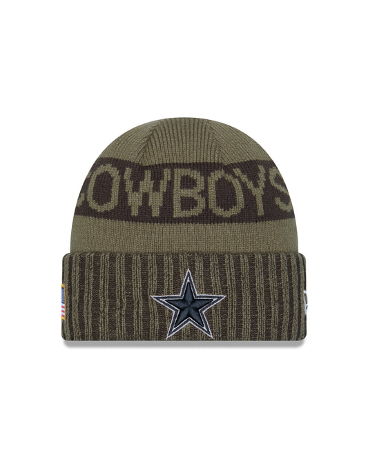 Dallas Cowboys New Era 2025 Salute to Service Sideline Knit Hat -Moss Green