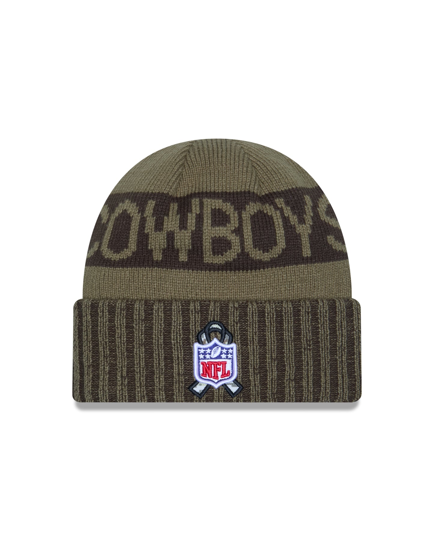 Dallas Cowboys New Era 2025 Salute to Service Sideline Knit Hat -Moss Green