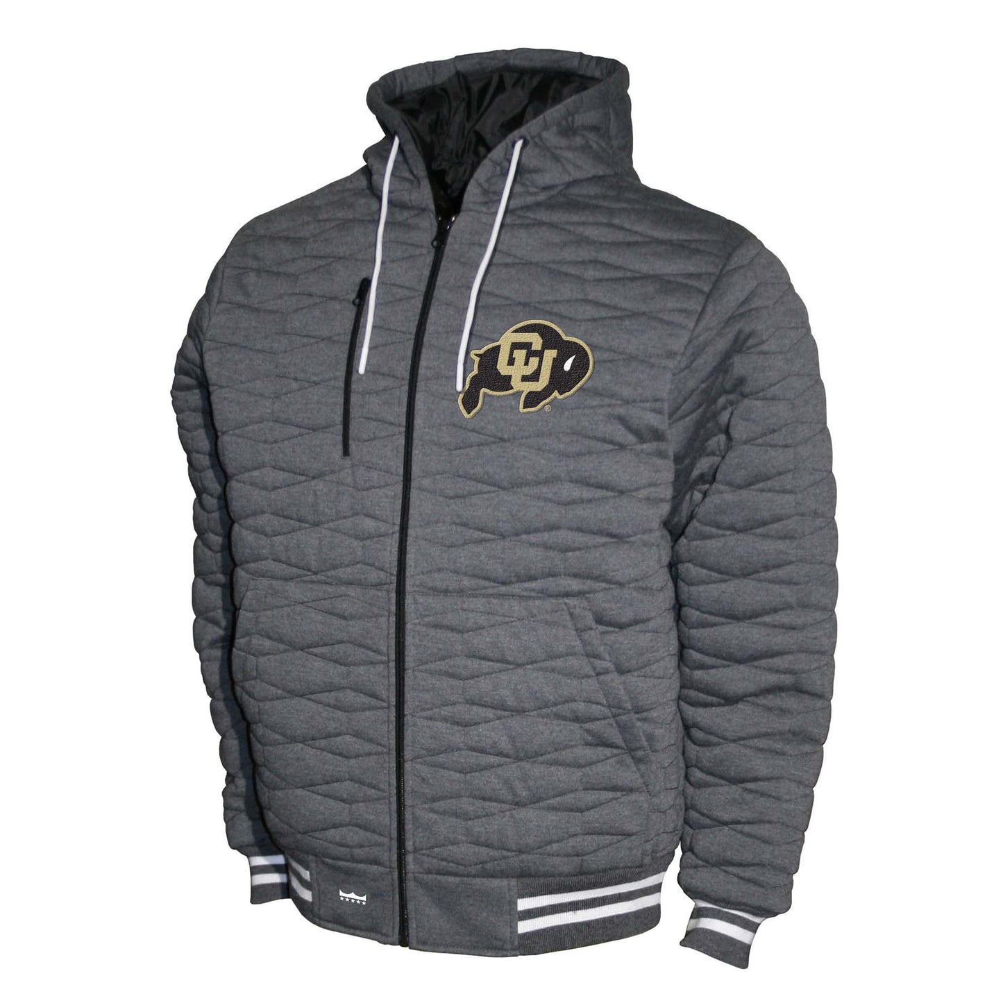 Colorado Buffaloes Franchise Club Honeycomb Hooded Men's Jacket - Gray