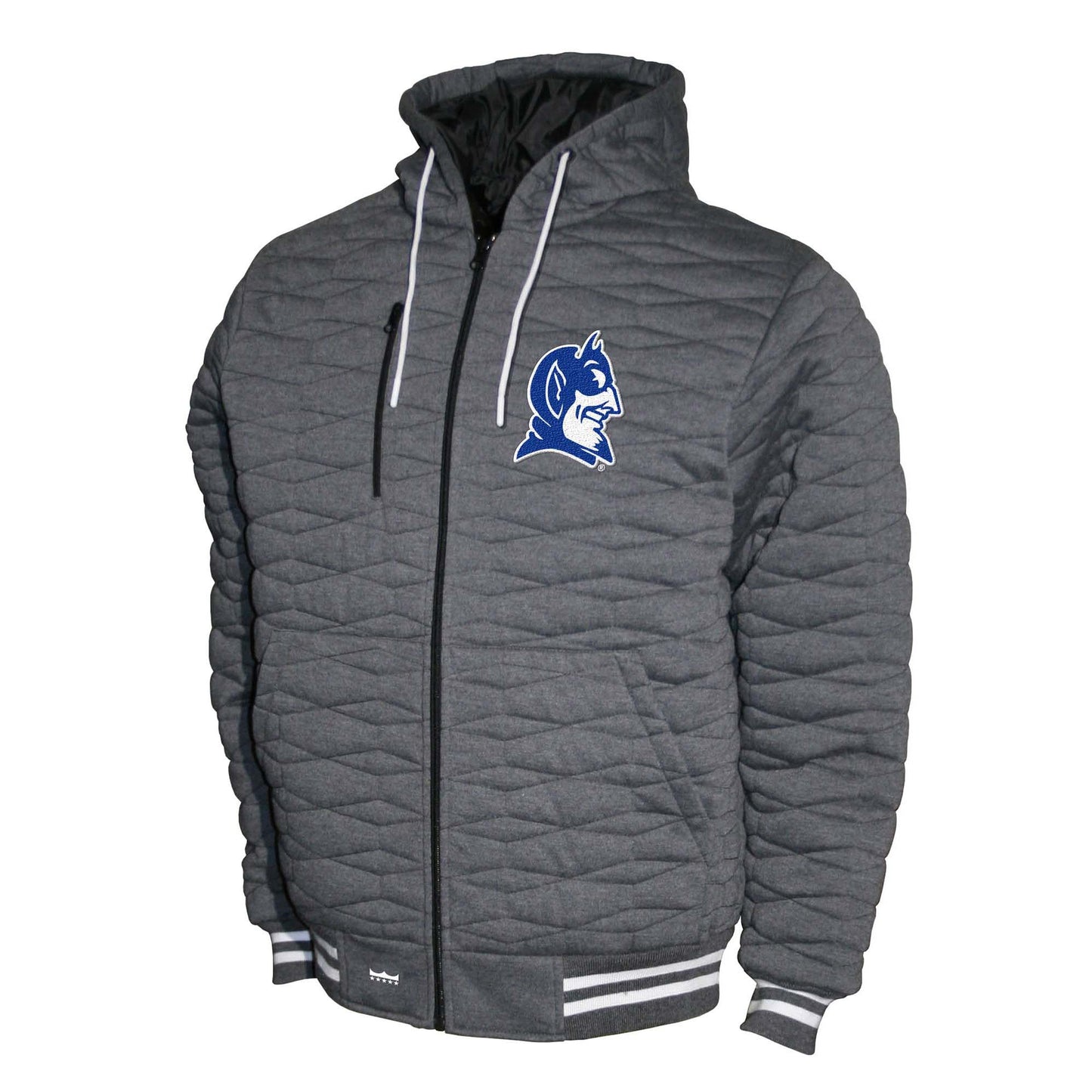 Duke Blue Devils Franchise Club Honeycomb Hooded Men's Jacket - Gray