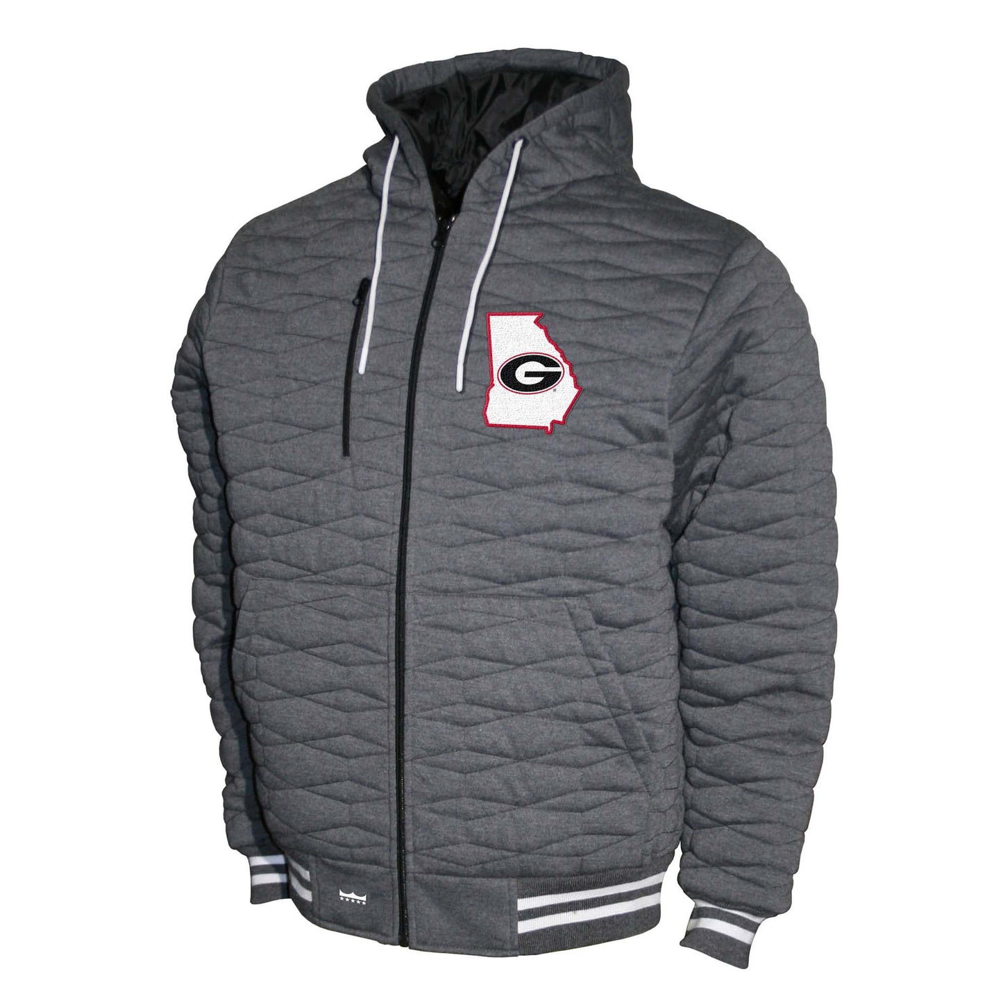 Georgia Bulldogs Franchise Club Honeycomb Hooded Men's Jacket - Gray
