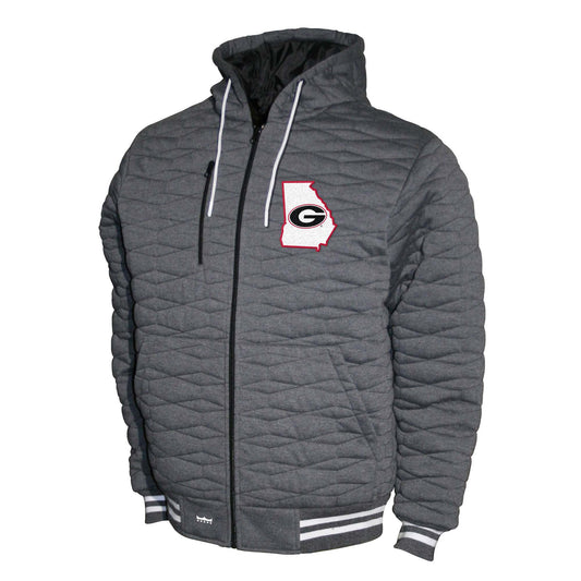 Georgia Bulldogs Franchise Club Honeycomb Hooded Men's Jacket - Gray