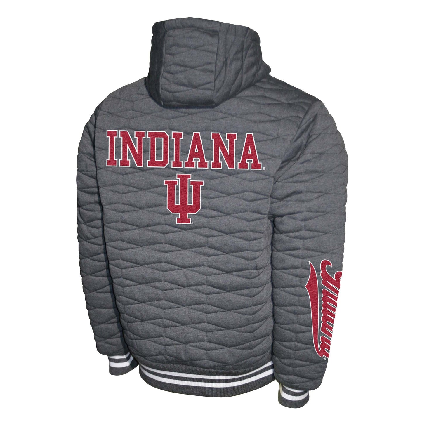 Indiana Hoosiers Franchise Club Honeycomb Hooded Men's Jacket - Gray