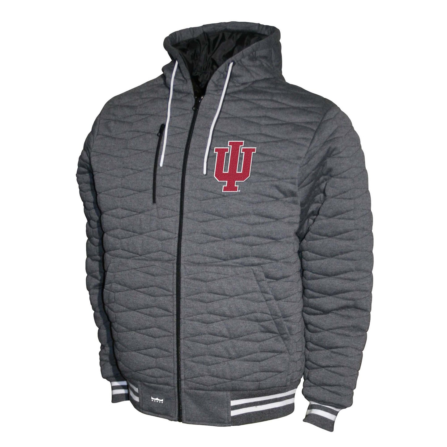 Indiana Hoosiers Franchise Club Honeycomb Hooded Men's Jacket - Gray